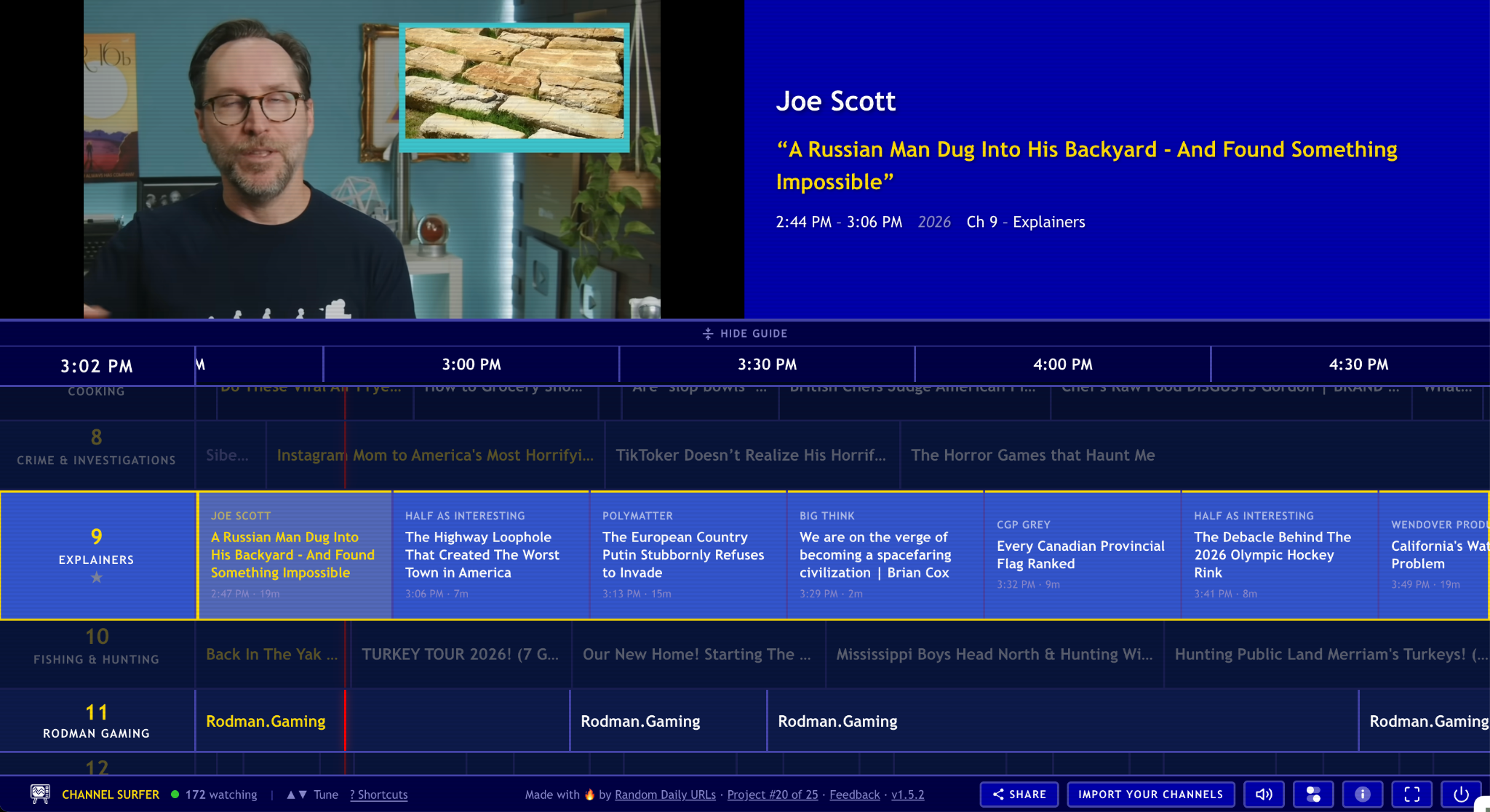 ChannelSurfer brings “cable mode” to YouTube—no algorithm required