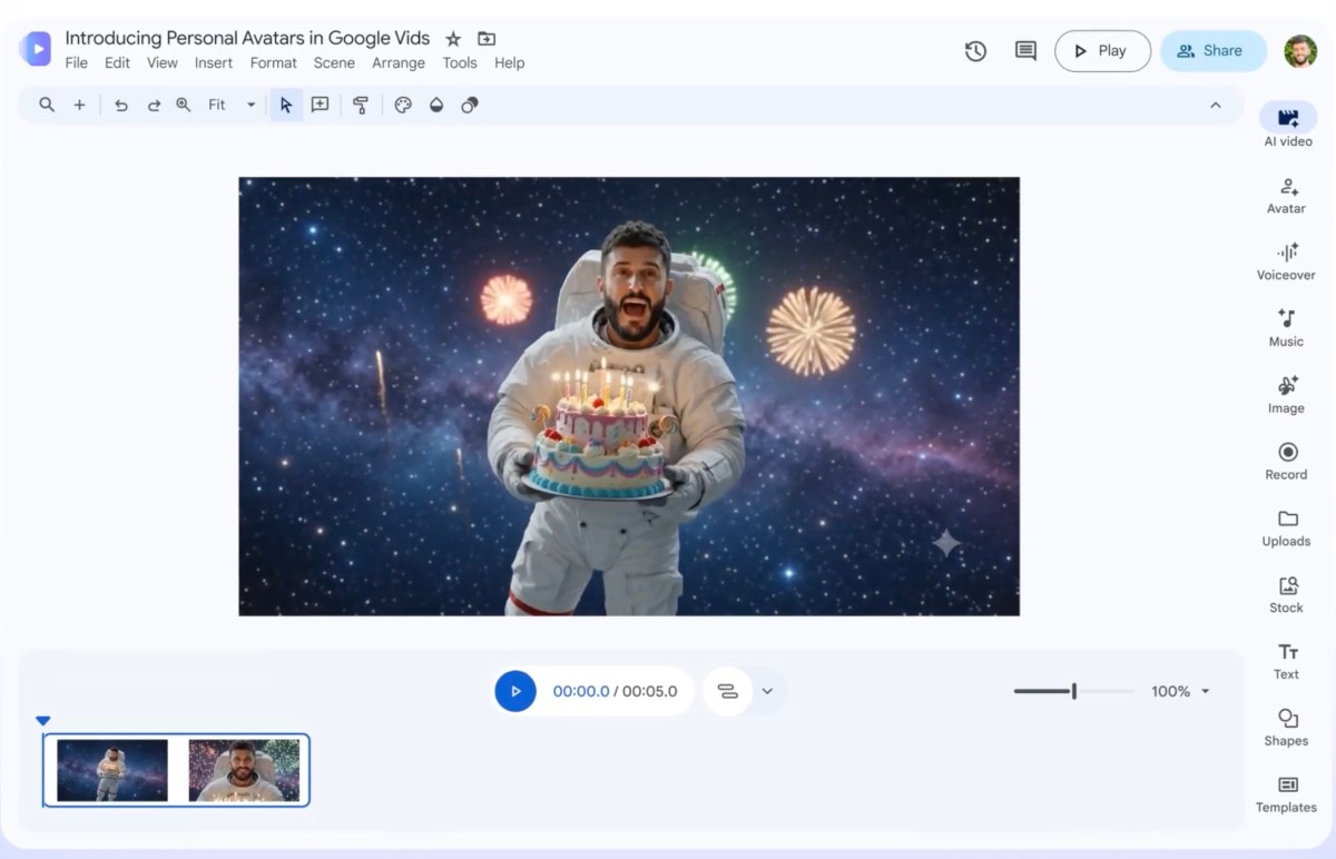 Google Vids integrates Gemini Omni for personal AI-avatar creation