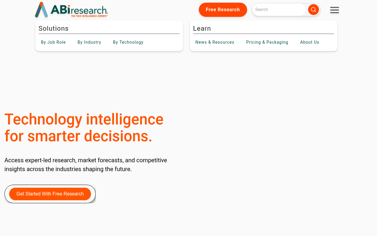 ABI Research homepage screenshot
