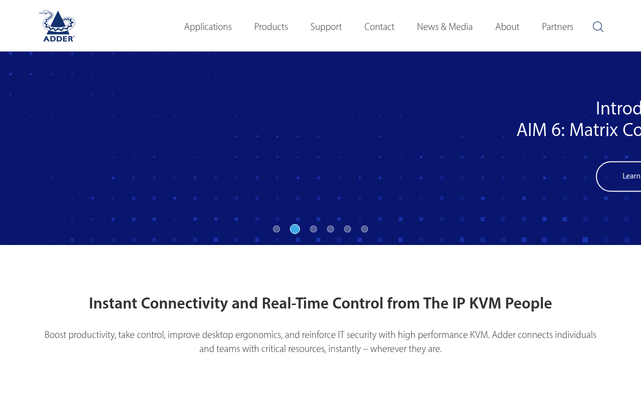 Adder Technology homepage screenshot