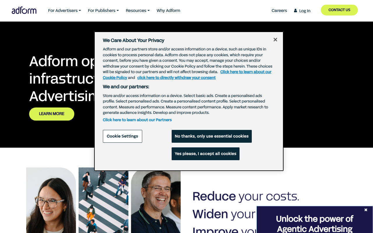 Adform homepage screenshot