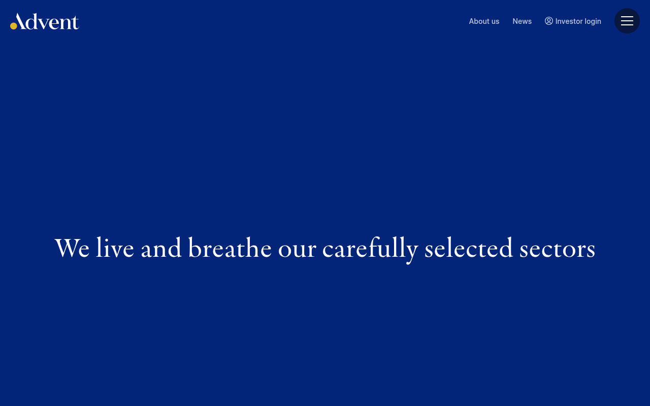 Advent International homepage screenshot