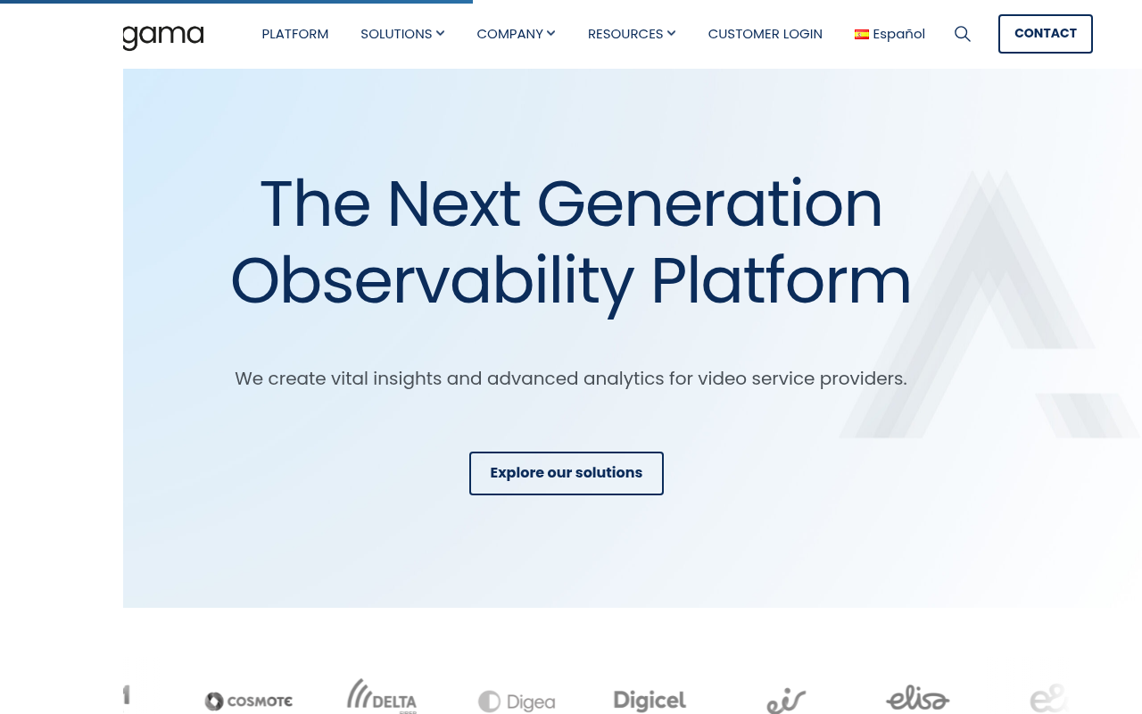 Agama Technologies homepage screenshot