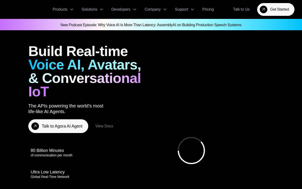 Agora homepage screenshot