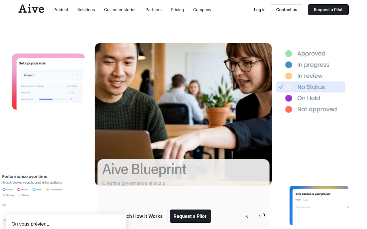 Aive homepage screenshot