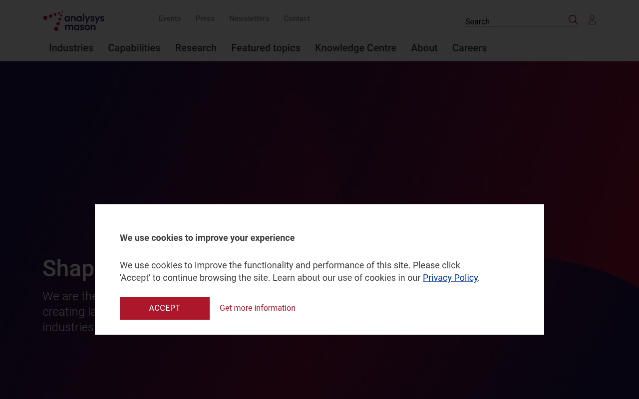 Analysys Mason homepage screenshot
