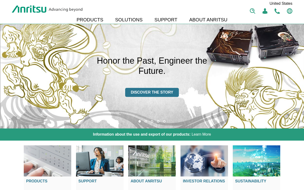 Anritsu homepage screenshot
