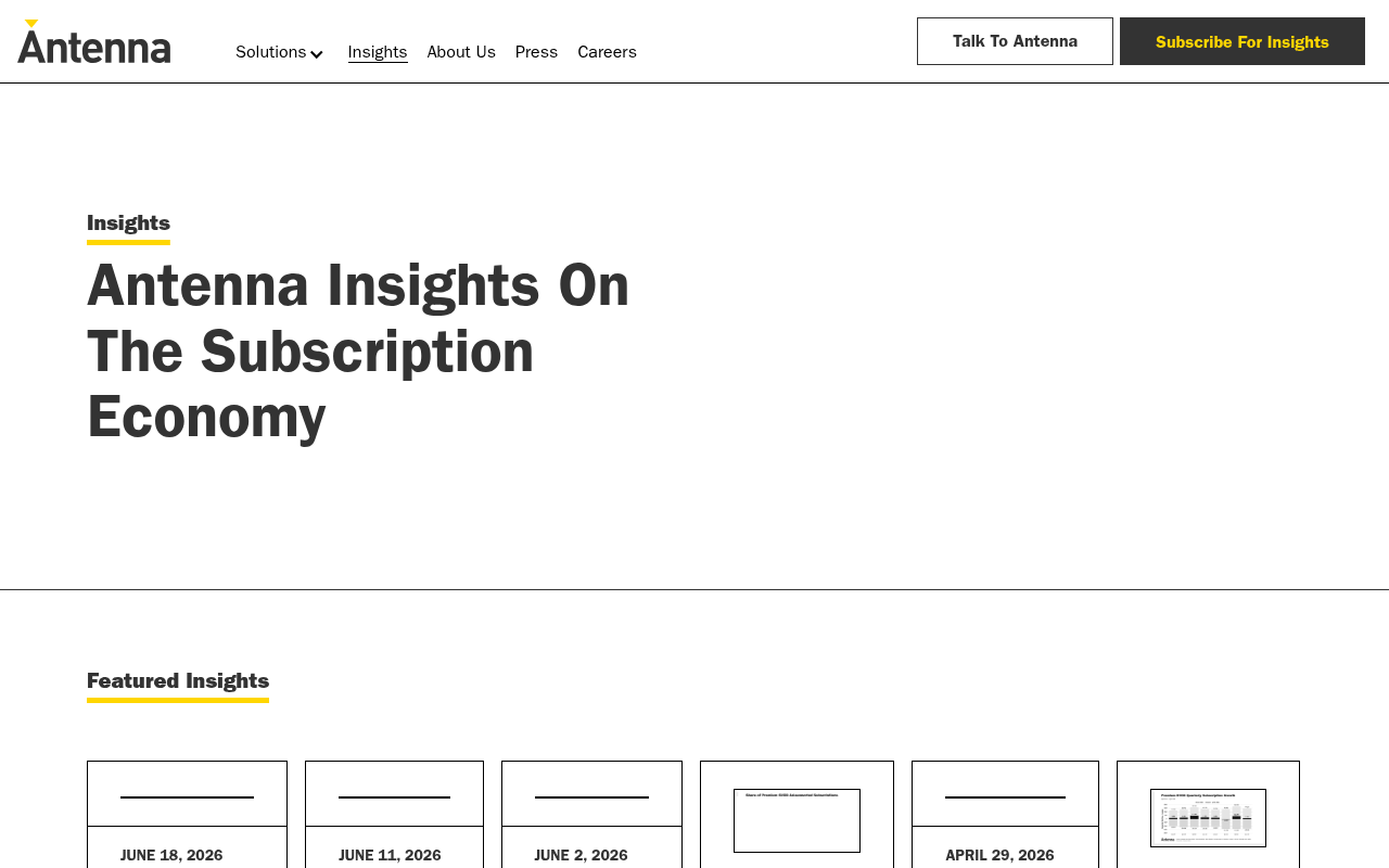 Antenna Insights homepage screenshot