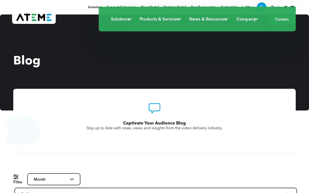 Ateme Blog homepage screenshot