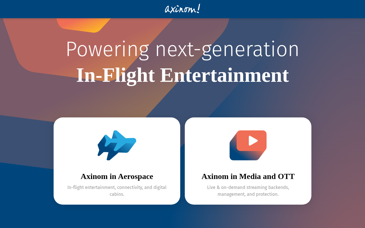 Axinom homepage screenshot
