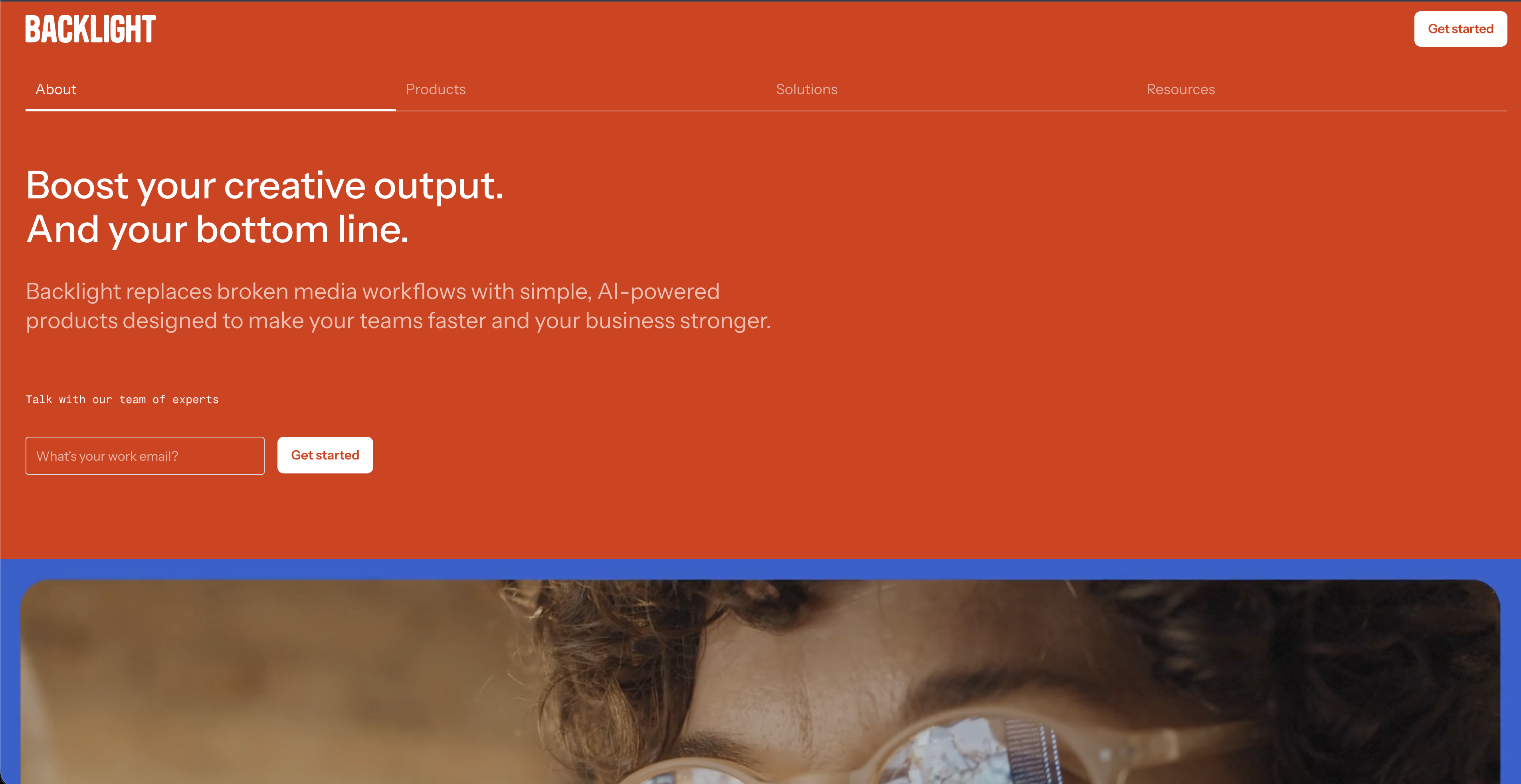 Backlight homepage screenshot