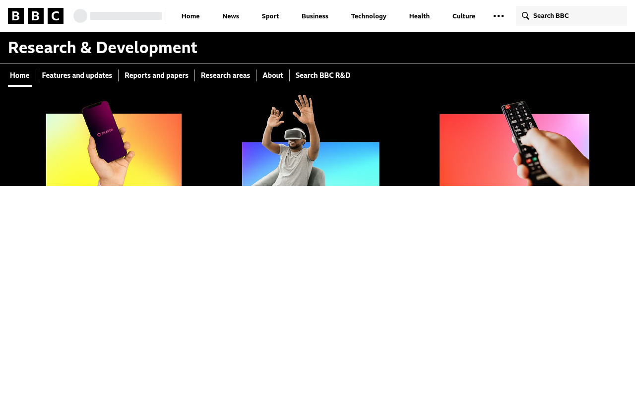 BBC Research & Development homepage screenshot