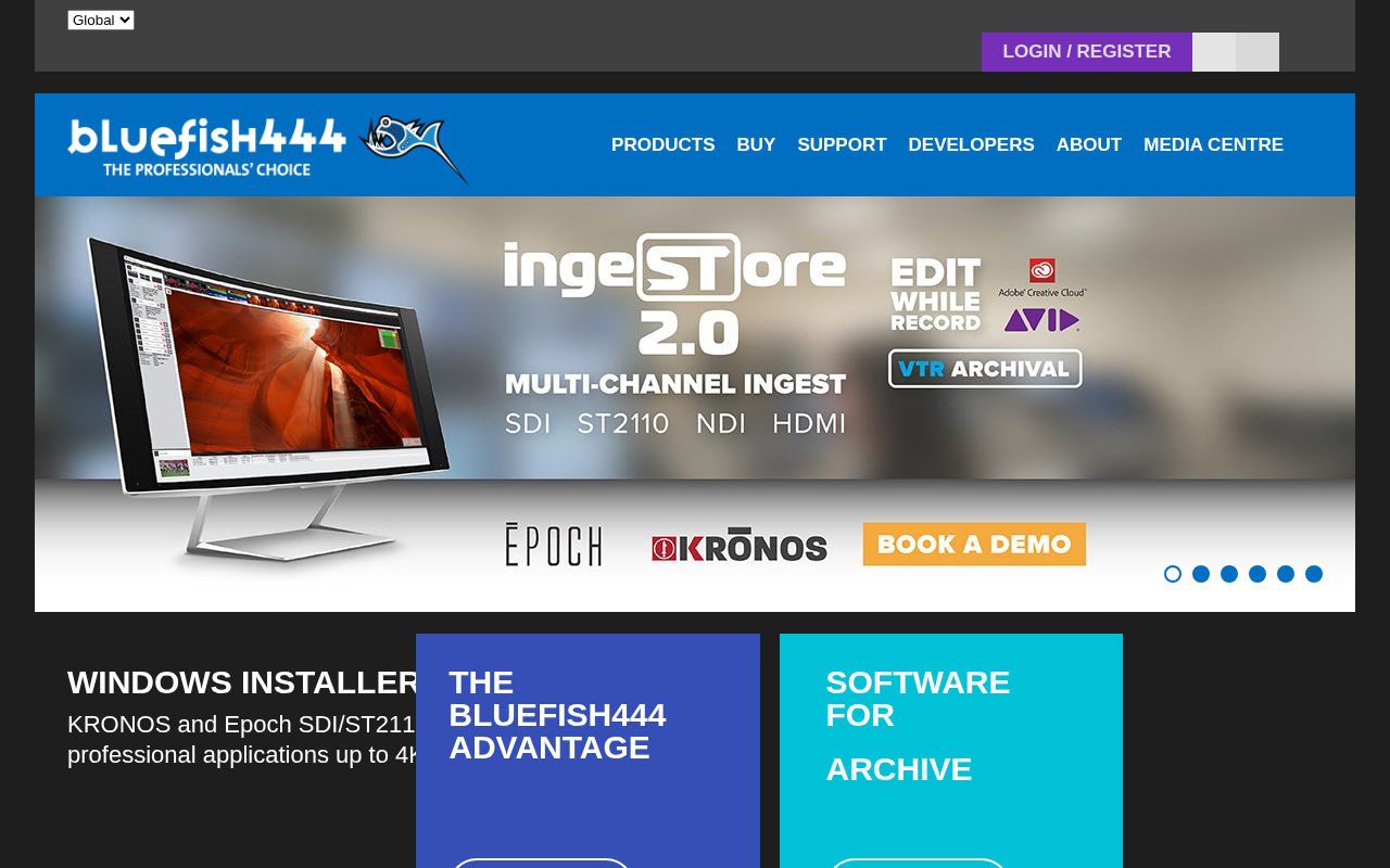 Bluefish444 homepage screenshot