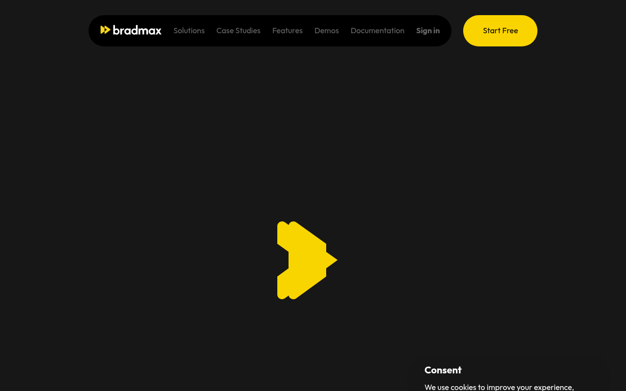 Bradmax Media Player homepage screenshot