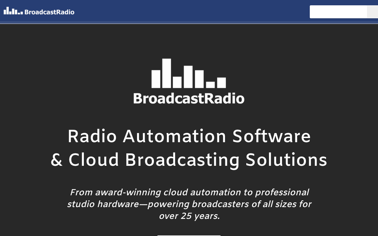 Broadcast Radio Ltd homepage screenshot
