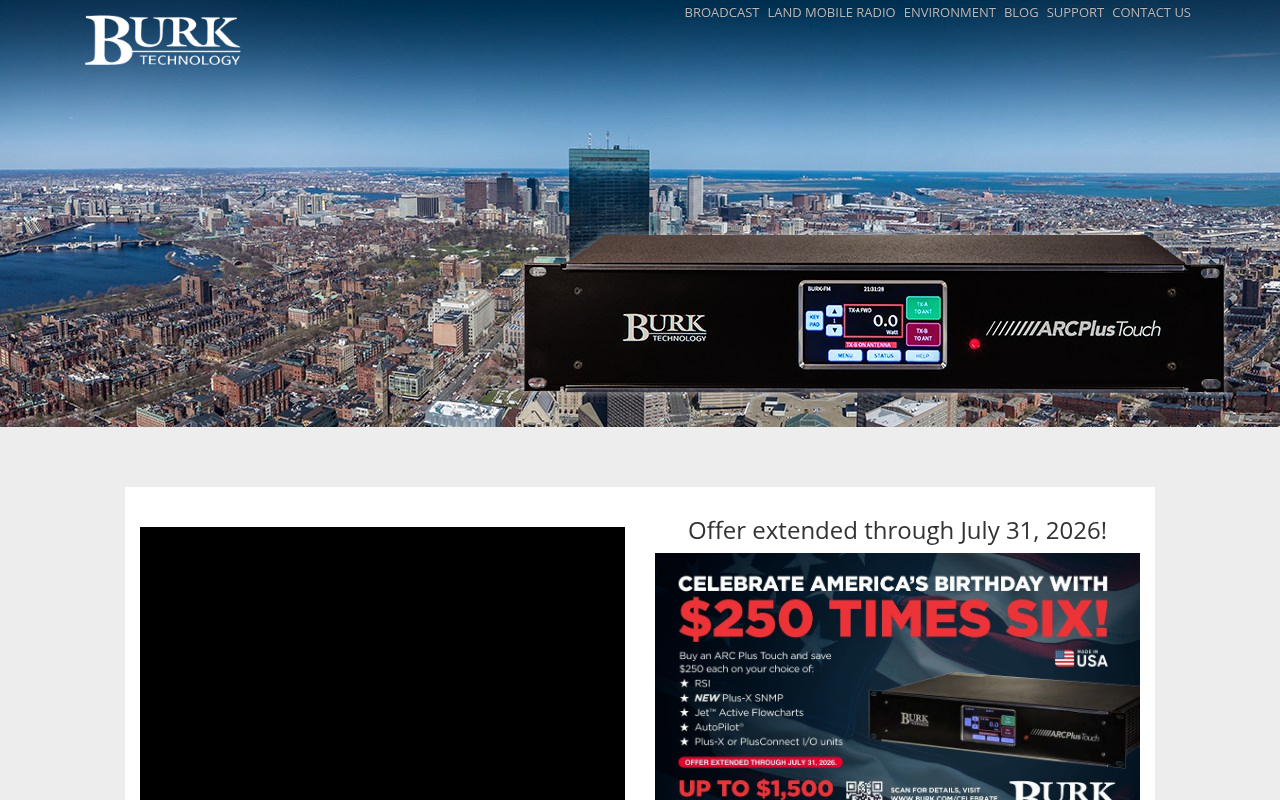 Burk Technology homepage screenshot