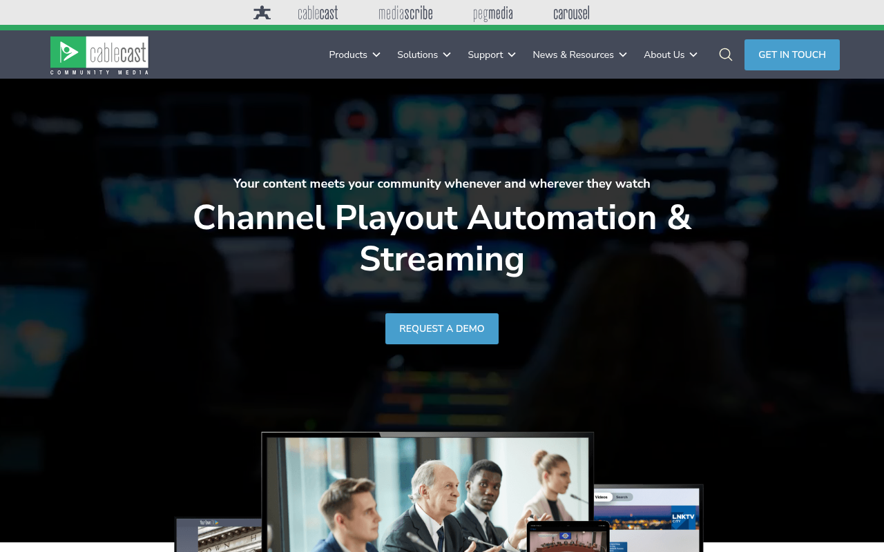 Cablecast / Tightrope Media Systems homepage screenshot