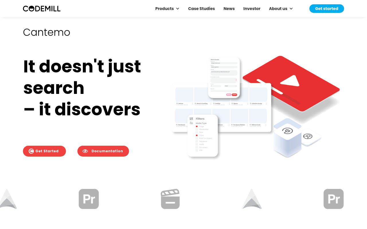 Cantemo homepage screenshot