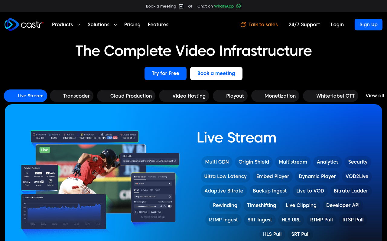 Castr homepage screenshot