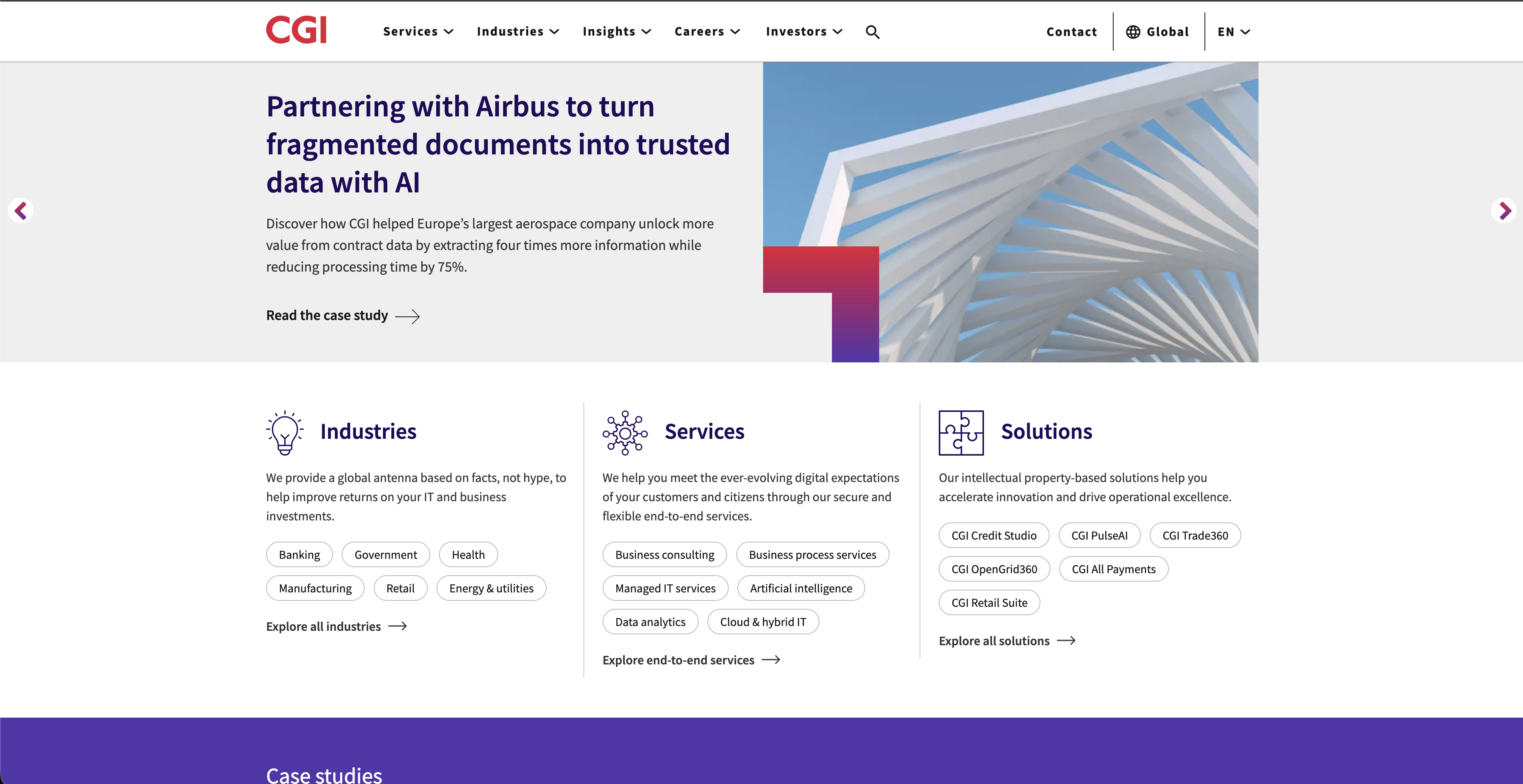 CGI homepage screenshot
