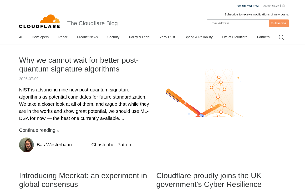 Cloudflare Blog homepage screenshot
