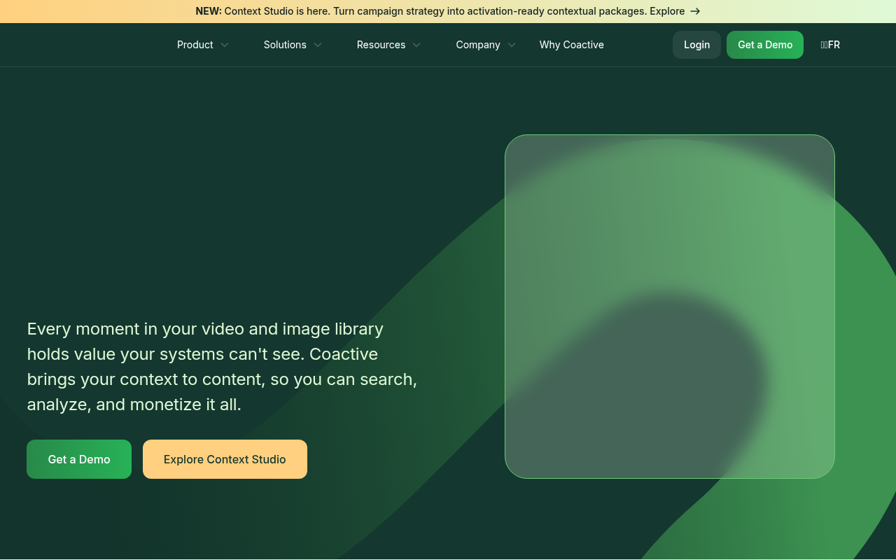 Coactive AI homepage screenshot