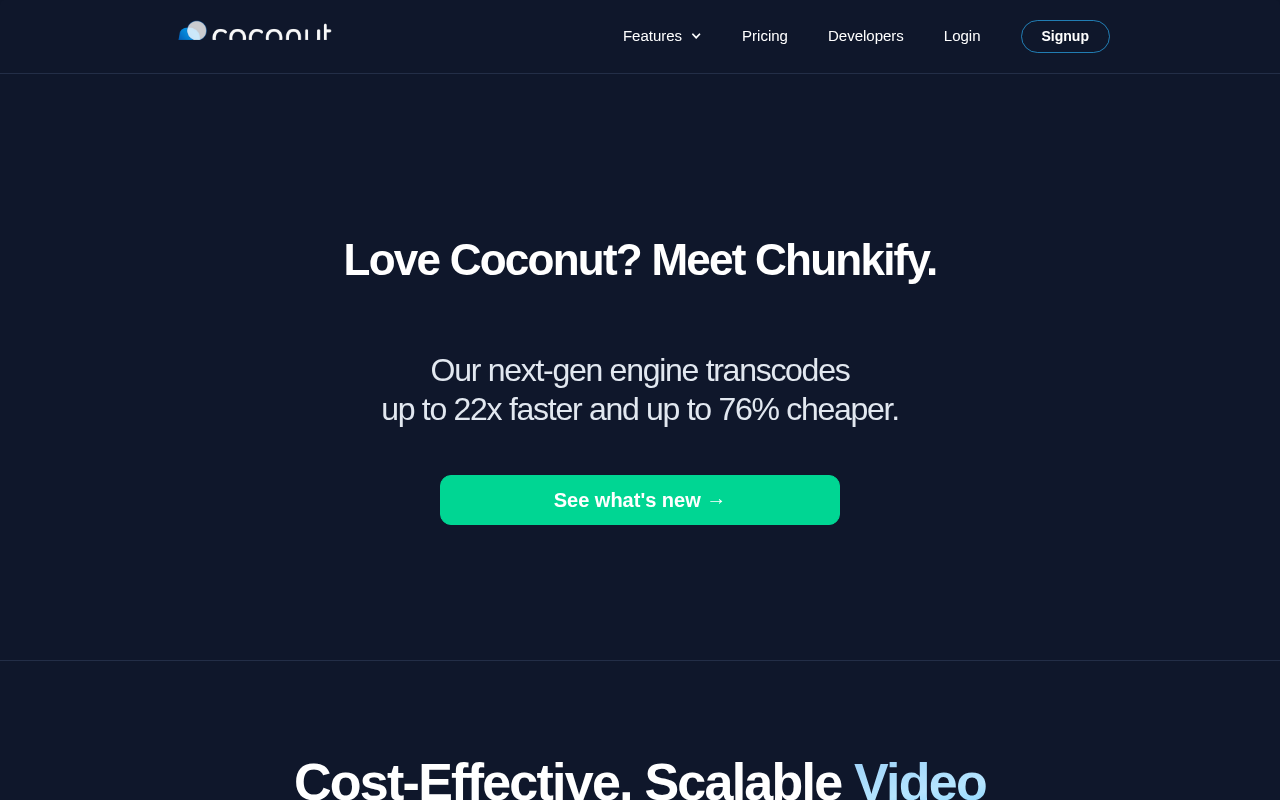 Coconut homepage screenshot