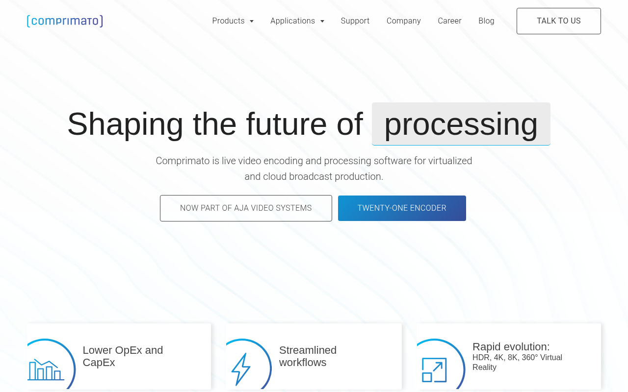 Comprimato homepage screenshot
