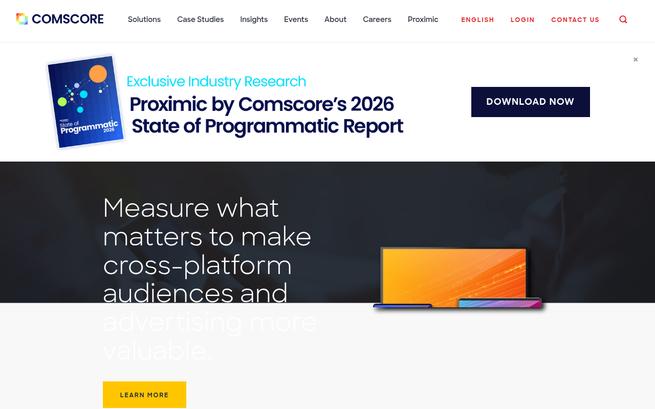 Comscore homepage screenshot