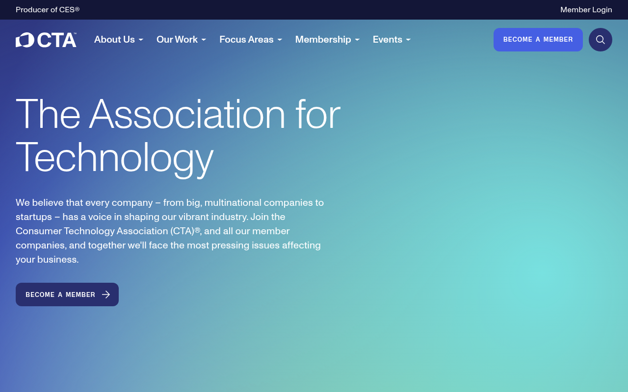 Consumer Technology Association homepage screenshot
