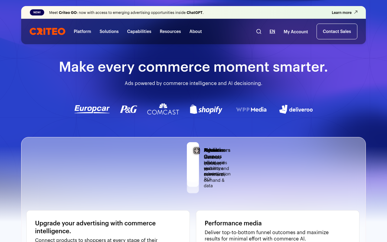 Criteo homepage screenshot