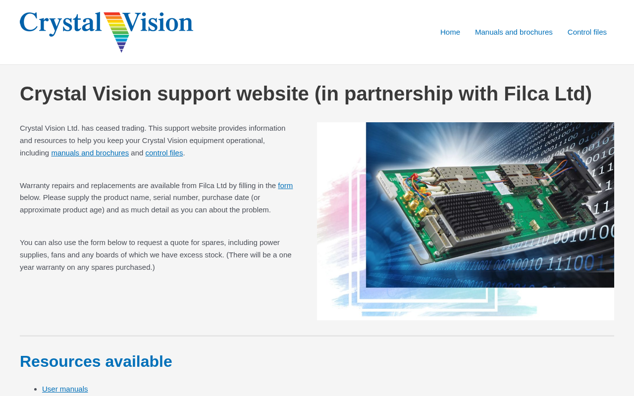 Crystal Vision homepage screenshot