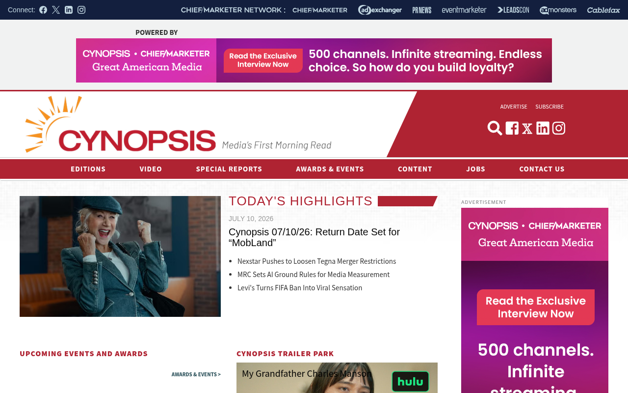 Cynopsis Media homepage screenshot
