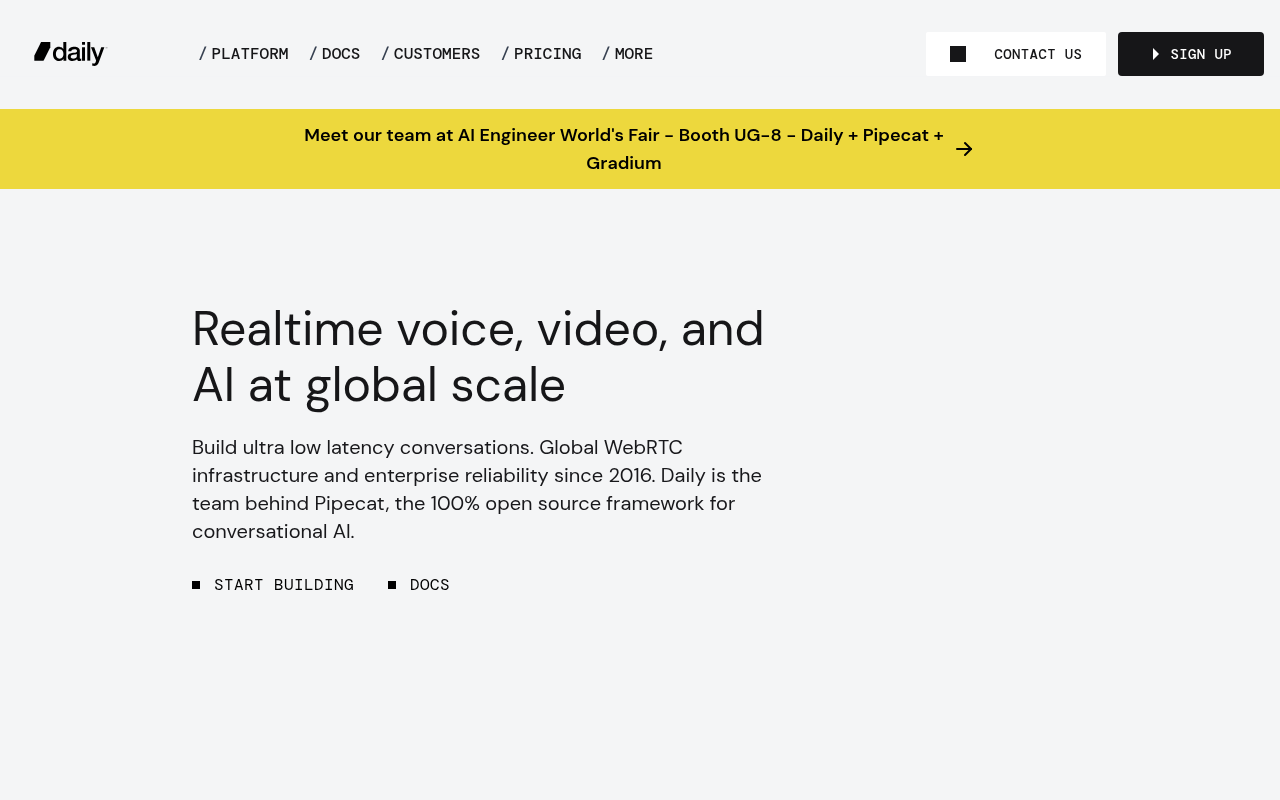 Daily homepage screenshot
