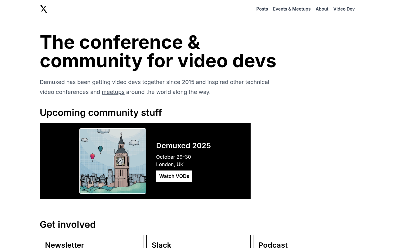 Demuxed homepage screenshot