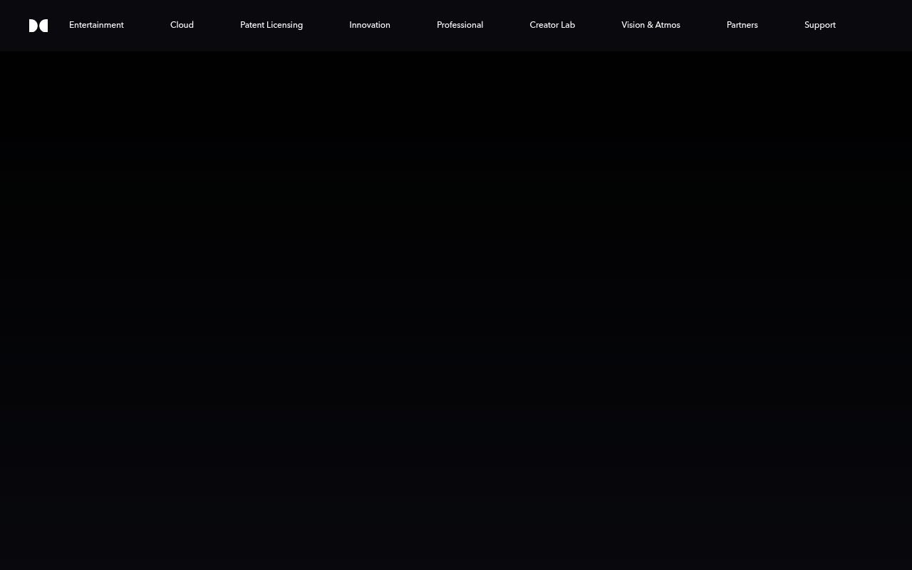 Dolby Developer homepage screenshot