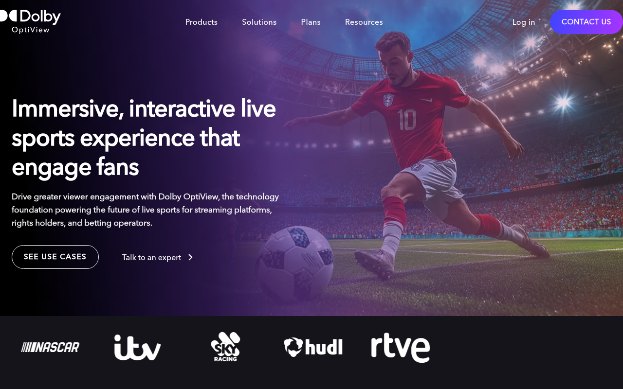 Dolby Optiview homepage screenshot