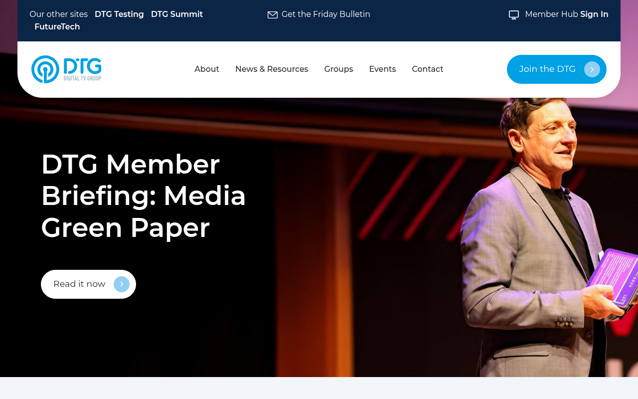 DTG (Digital TV Group) homepage screenshot