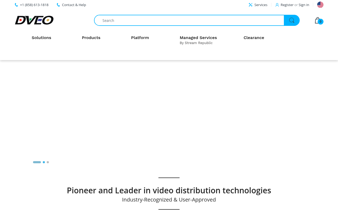 DVEO homepage screenshot