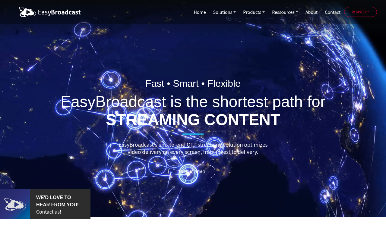 EasyBroadcast homepage screenshot