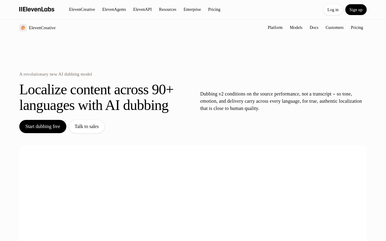 ElevenLabs homepage screenshot