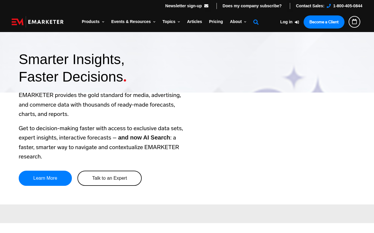 eMarketer / Insider Intelligence homepage screenshot