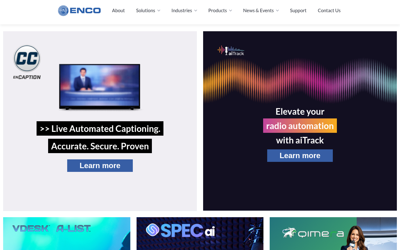 ENCO Systems homepage screenshot