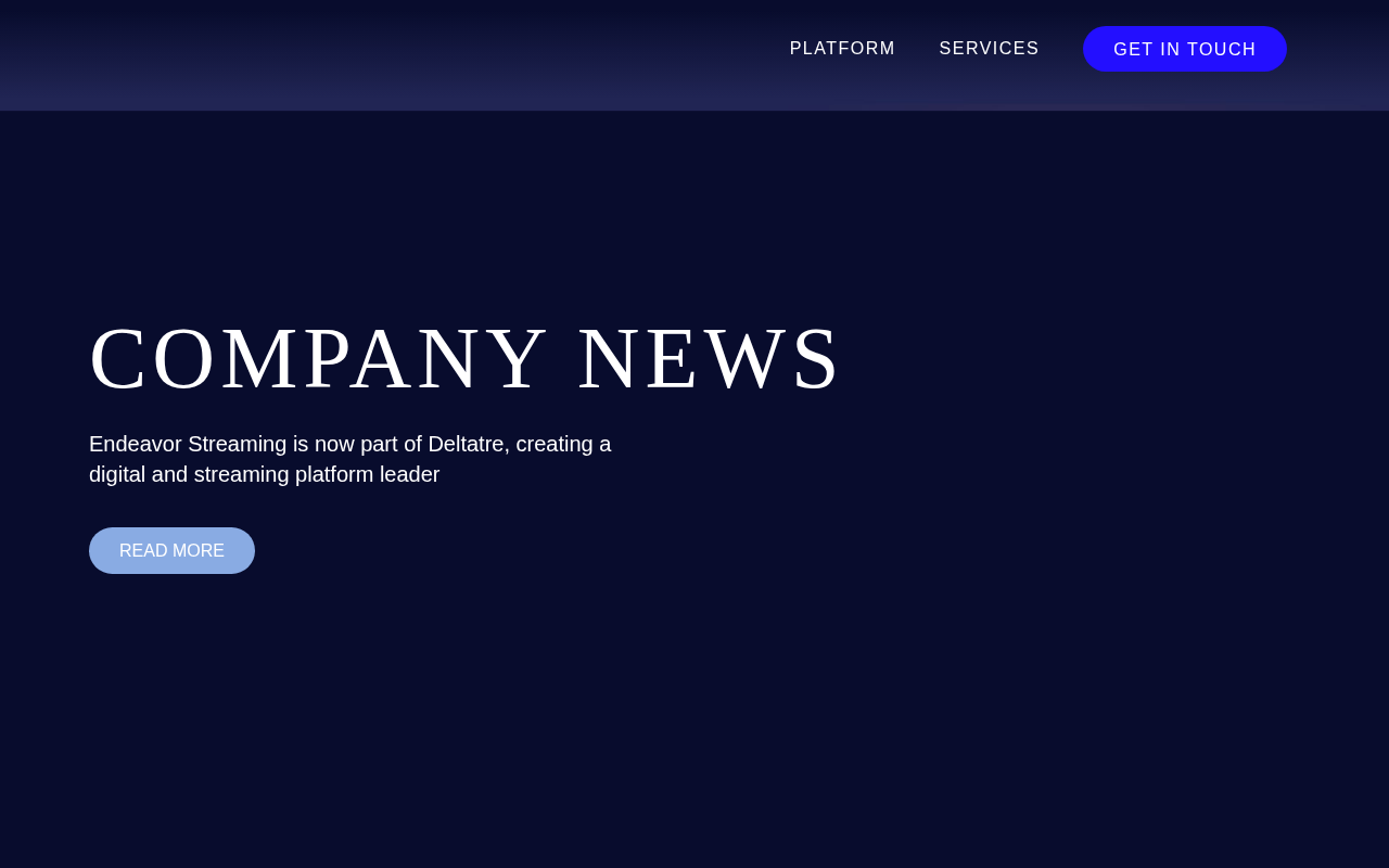 Endeavor Streaming homepage screenshot