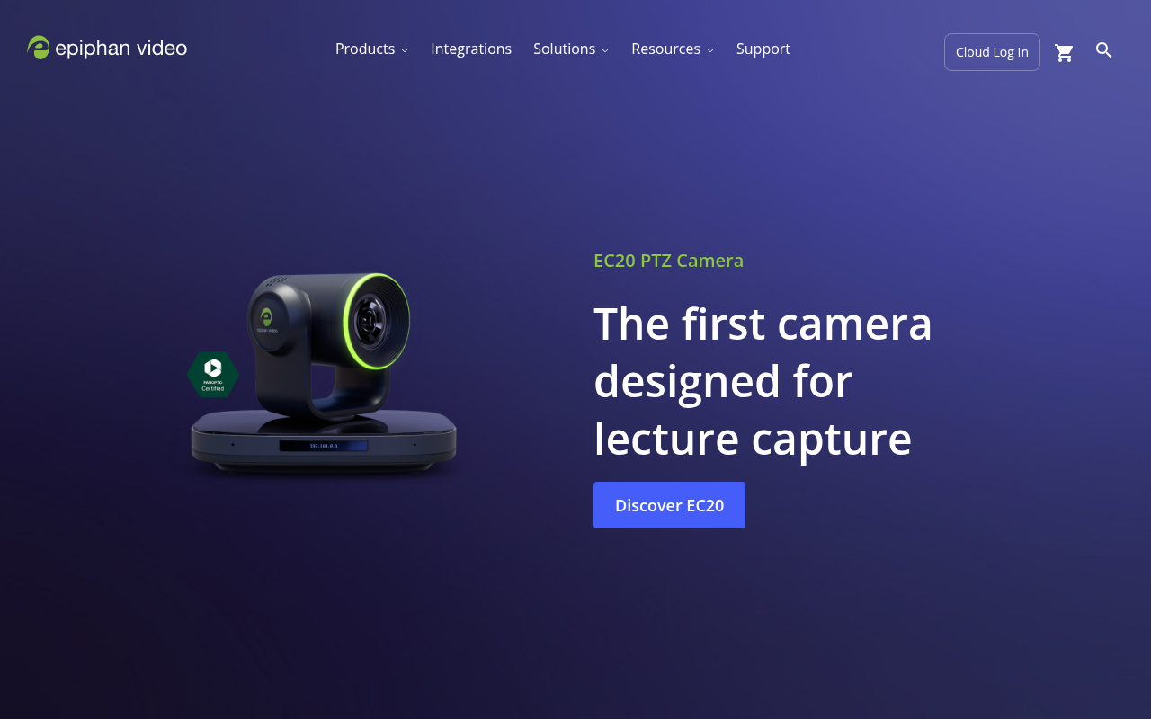 Epiphan Video homepage screenshot