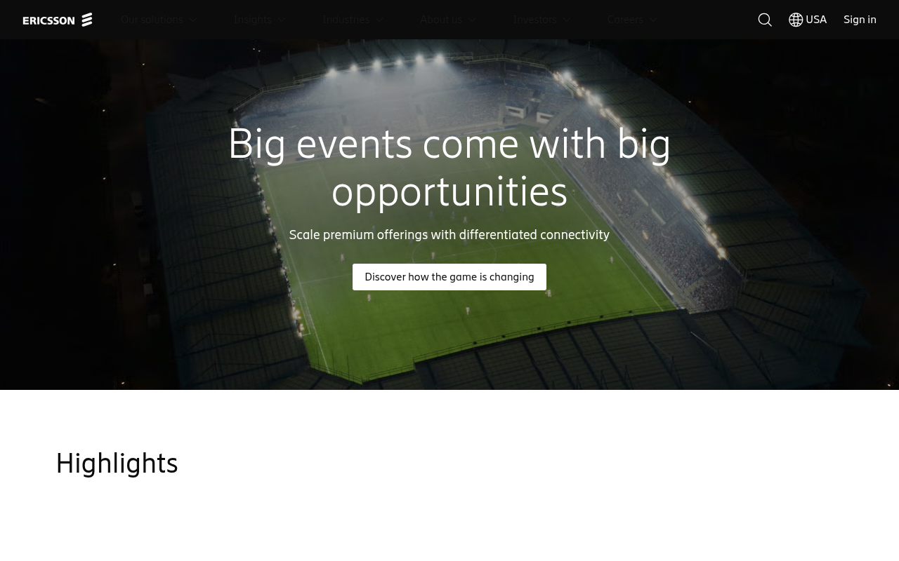 Ericsson homepage screenshot