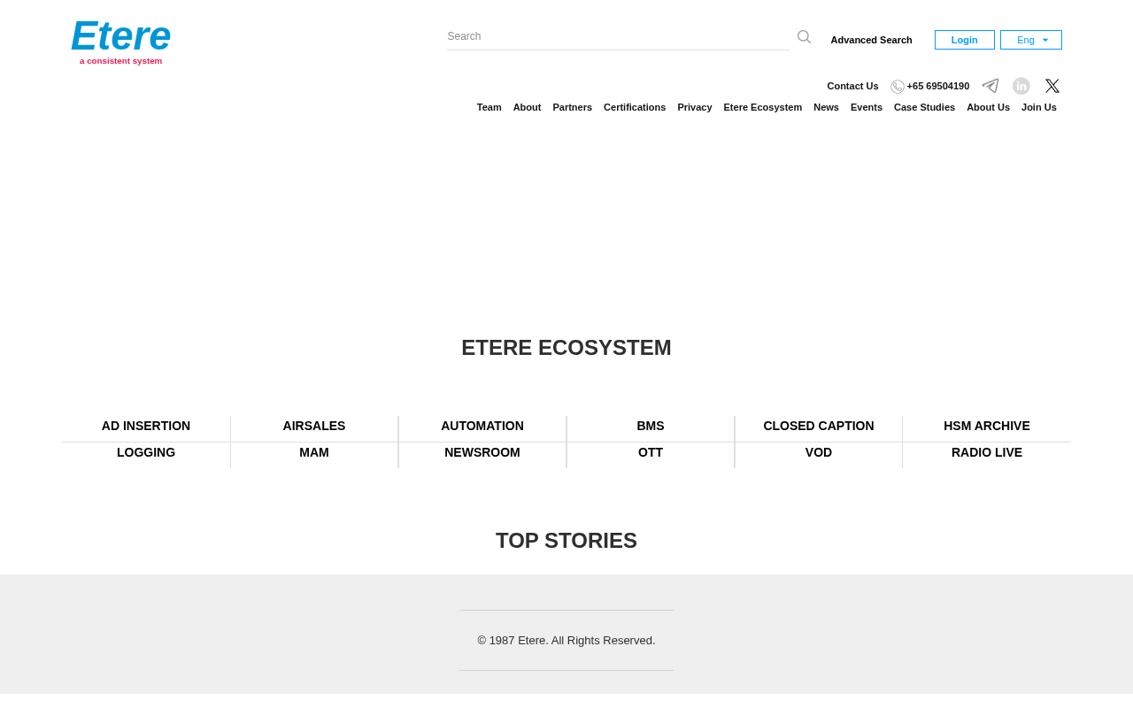 Etere homepage screenshot