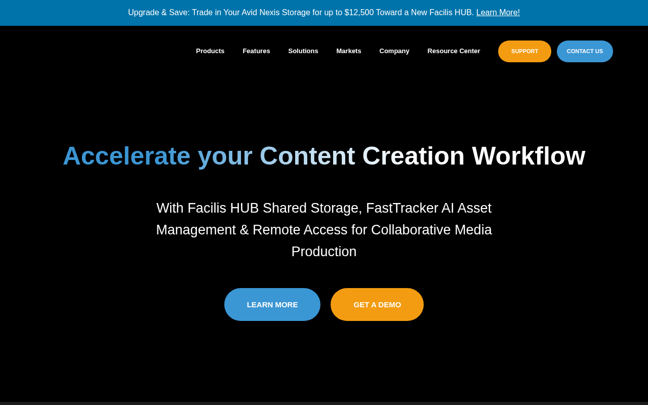 Facilis Technology homepage screenshot