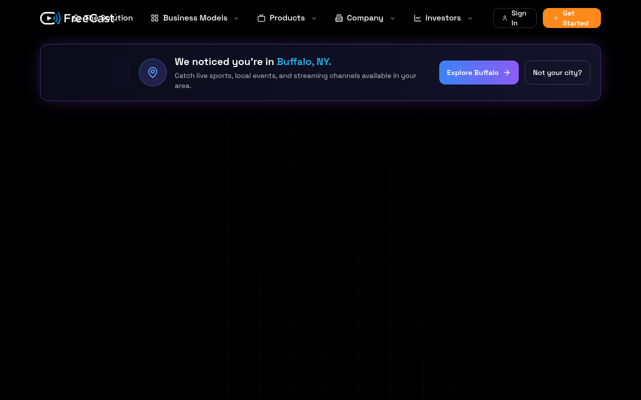 Freecast homepage screenshot