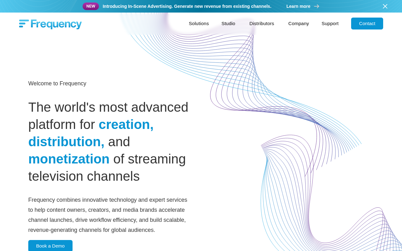 Frequency homepage screenshot
